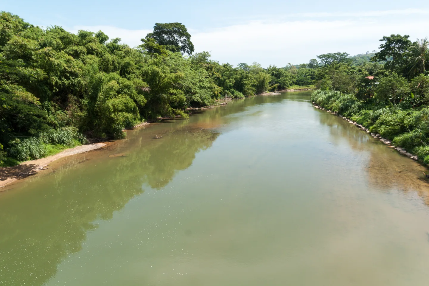 The Tuaran River viewed near Tamparuli; this photo is not the Serusup mangrove kayaking route.